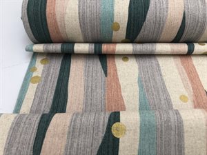 Kokka - pastel striber med guld bomber